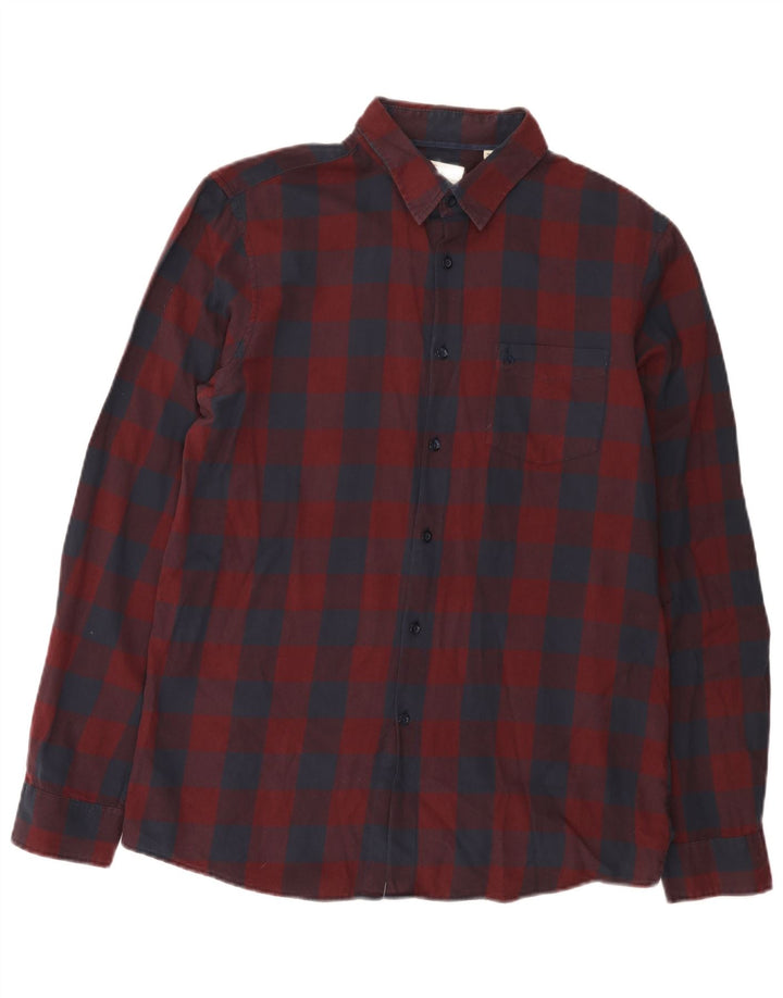 Jack Wills Camisa de corte clásico para hombre de algodón a cuadros en color burdeos medio