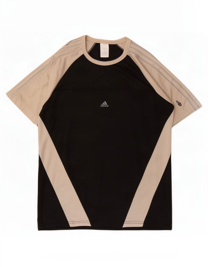 Adidas Hombre Climacool Camiseta Top Mediano Negro Colorblock