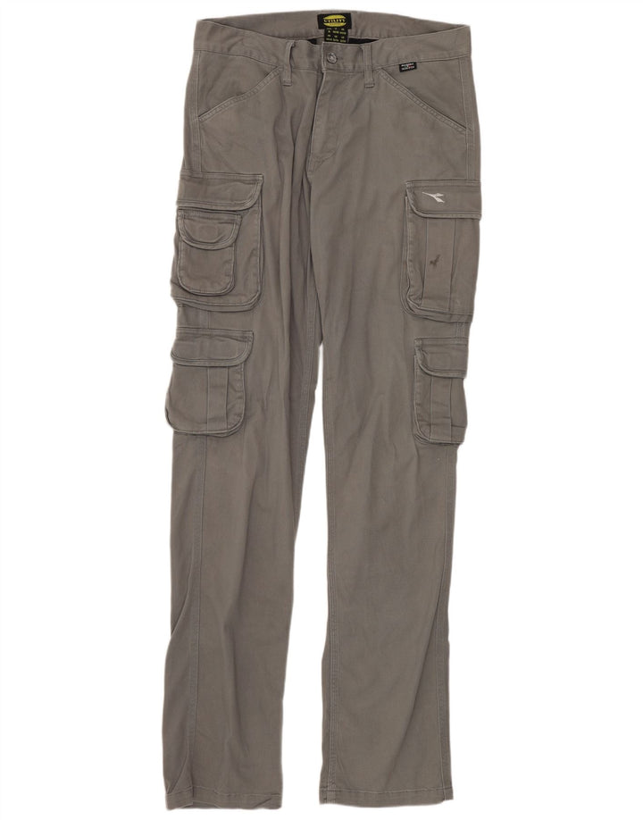 DIADORA Pantalón cargo slim para hombre W32 L34 Algodón gris