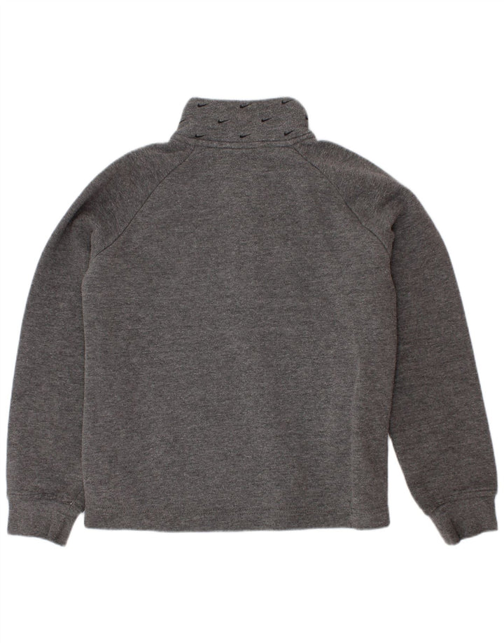 Nike - Sudadera con cuello y cremallera para niños de 5 a 6 años, algodón gris medio