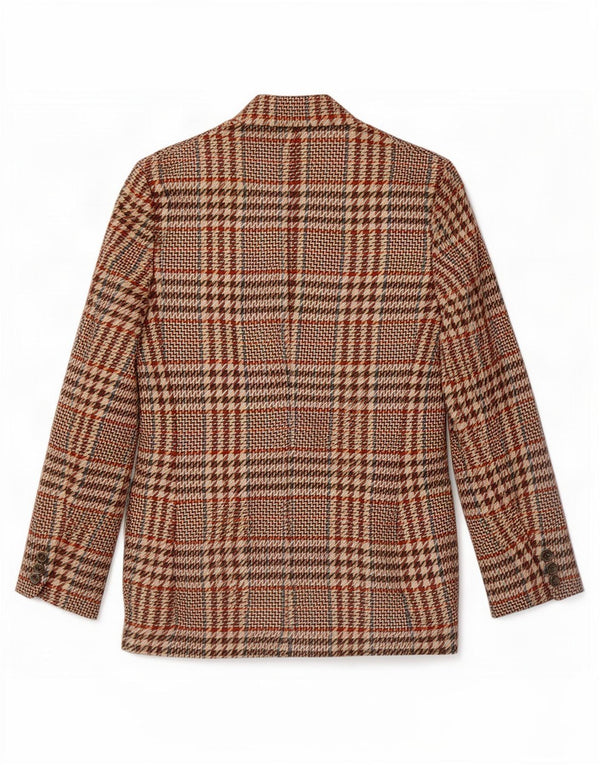 Romano Chaqueta tipo blazer de 3 botones para hombre IT 46 Small Brown Houndstooth