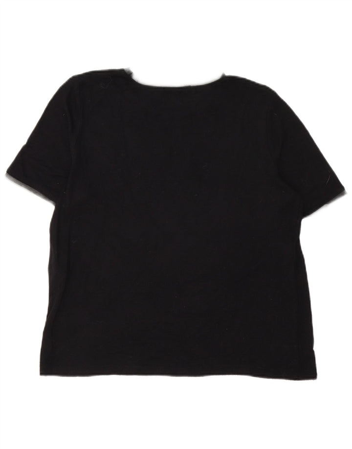 Zara Camiseta Mujer Top UK 40 Medium Viscosa Negra