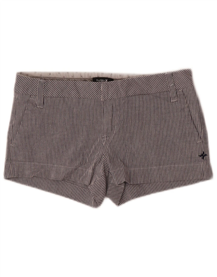 Hurley Pantalones calientes para mujer US 7 Medium W32 Algodón a rayas azules