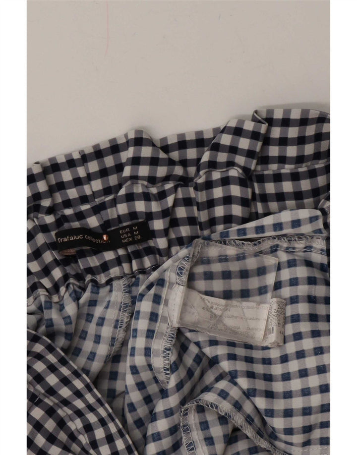 Zara Mujer Cullotes Capri Pantalón Mediano W28 L22 Azul Marino Vichy