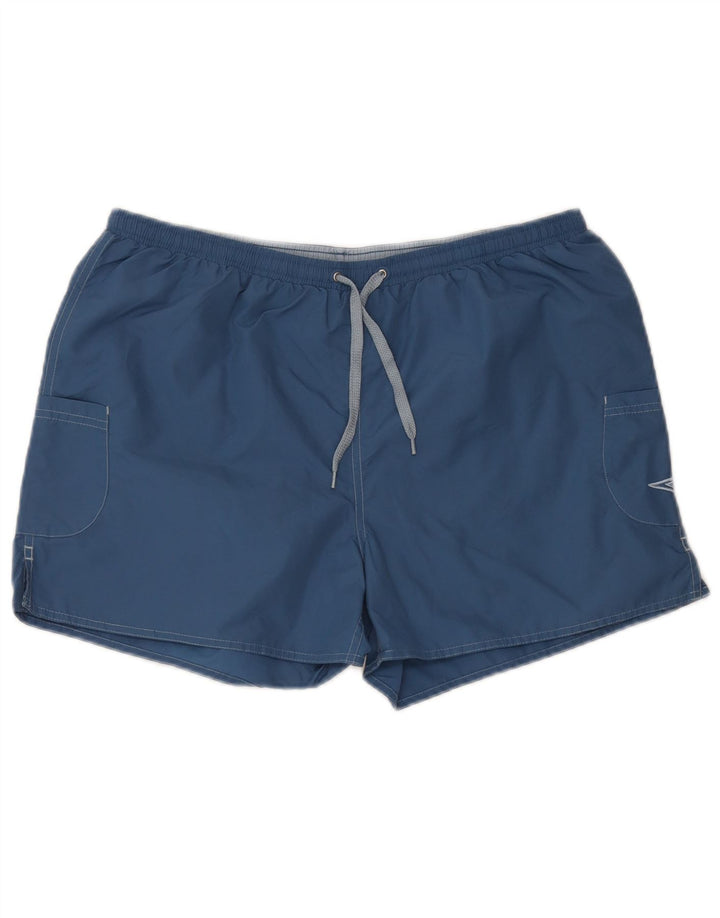 Pantalones cortos deportivos Umbro para hombre, nailon azul grande