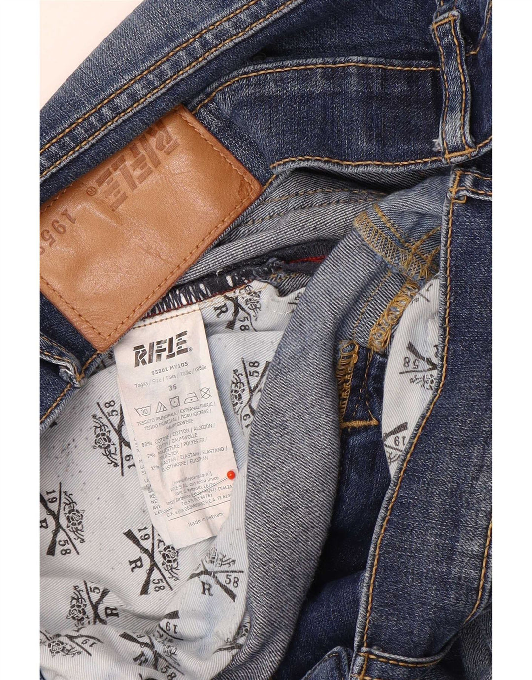 Vaqueros ajustados para hombre Rifle W36 L34 Algodón azul