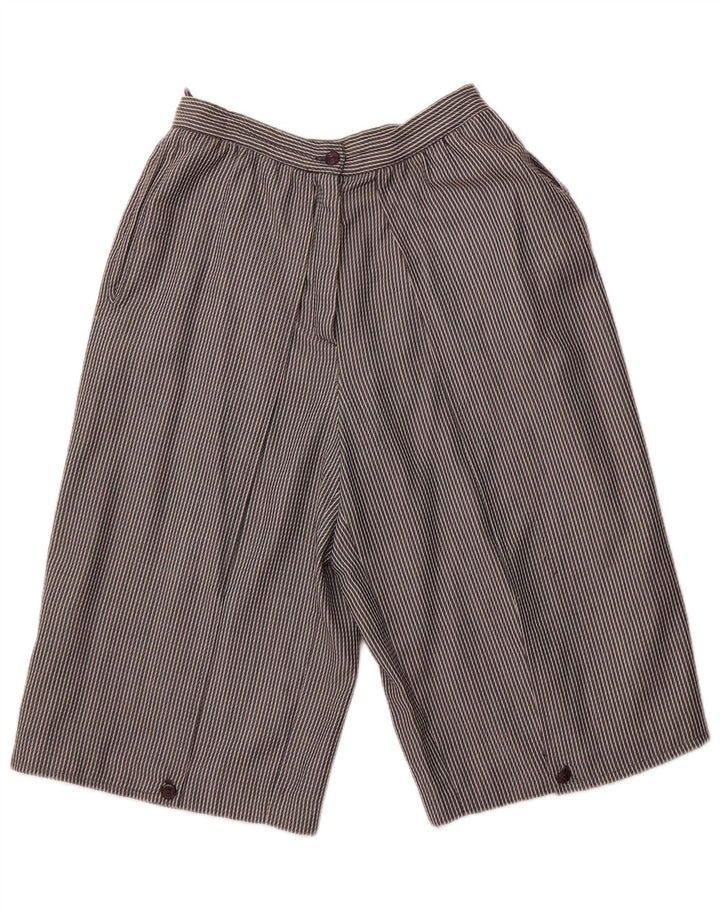 VINTAGE Bermudas de cintura alta para mujer IT 44 Medio W26 Rayas grises