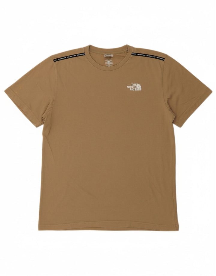 THE NORTH FACE Mens Graphic T-Shirt Top Medium Beige Cotton