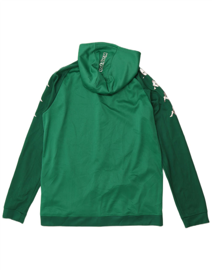 Kappa Hombre Graphic Zip Sudadera Con Capucha Suéter XL Verde Colorblock Poliéster