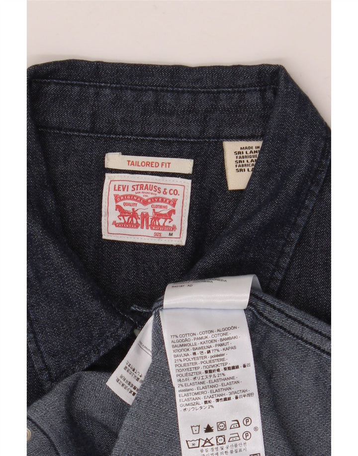 Levi's Camisa vaquera entallada para mujer UK 44 Algodón azul marino mediano