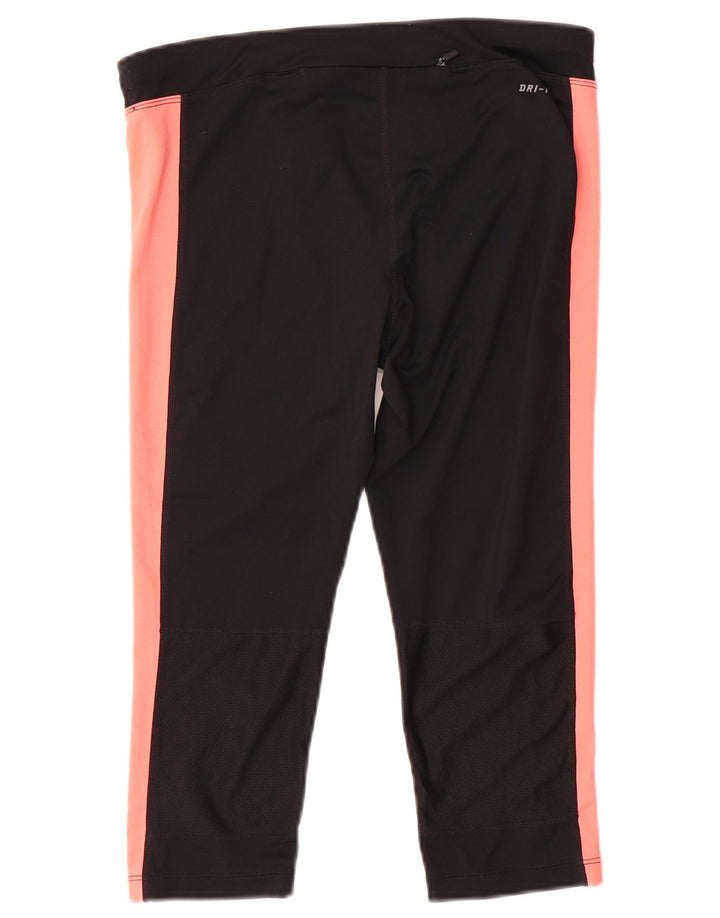 Nike Leggings capri Dri Fit para mujer UK 44 Mediano Negro Colorblock