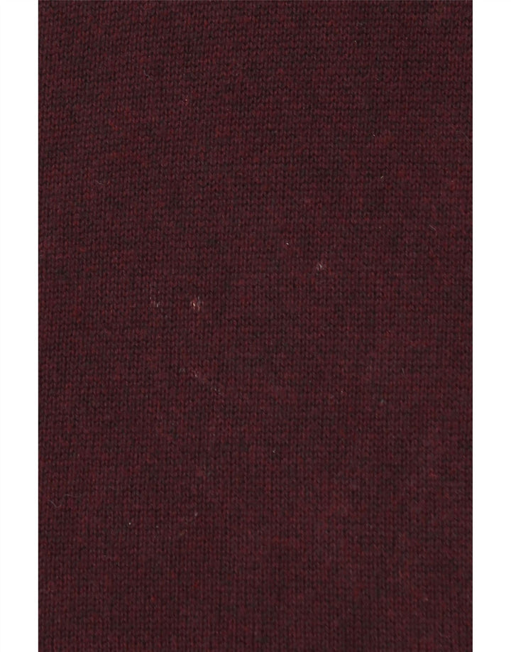 FAT FACE Jersey con cuello y cremallera para hombre, talla grande, algodón burdeos