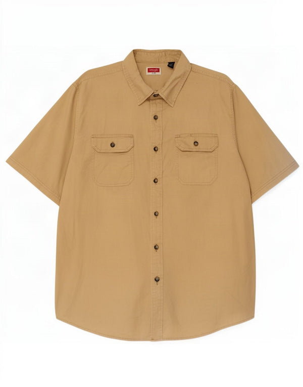 Wrangler Camisa Manga Corta Hombre XL Algodón Beige