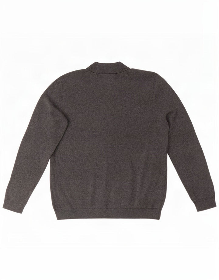Asociación de Polo de EE. UU. Suéter tipo jersey con cuello alto para hombre gris grande