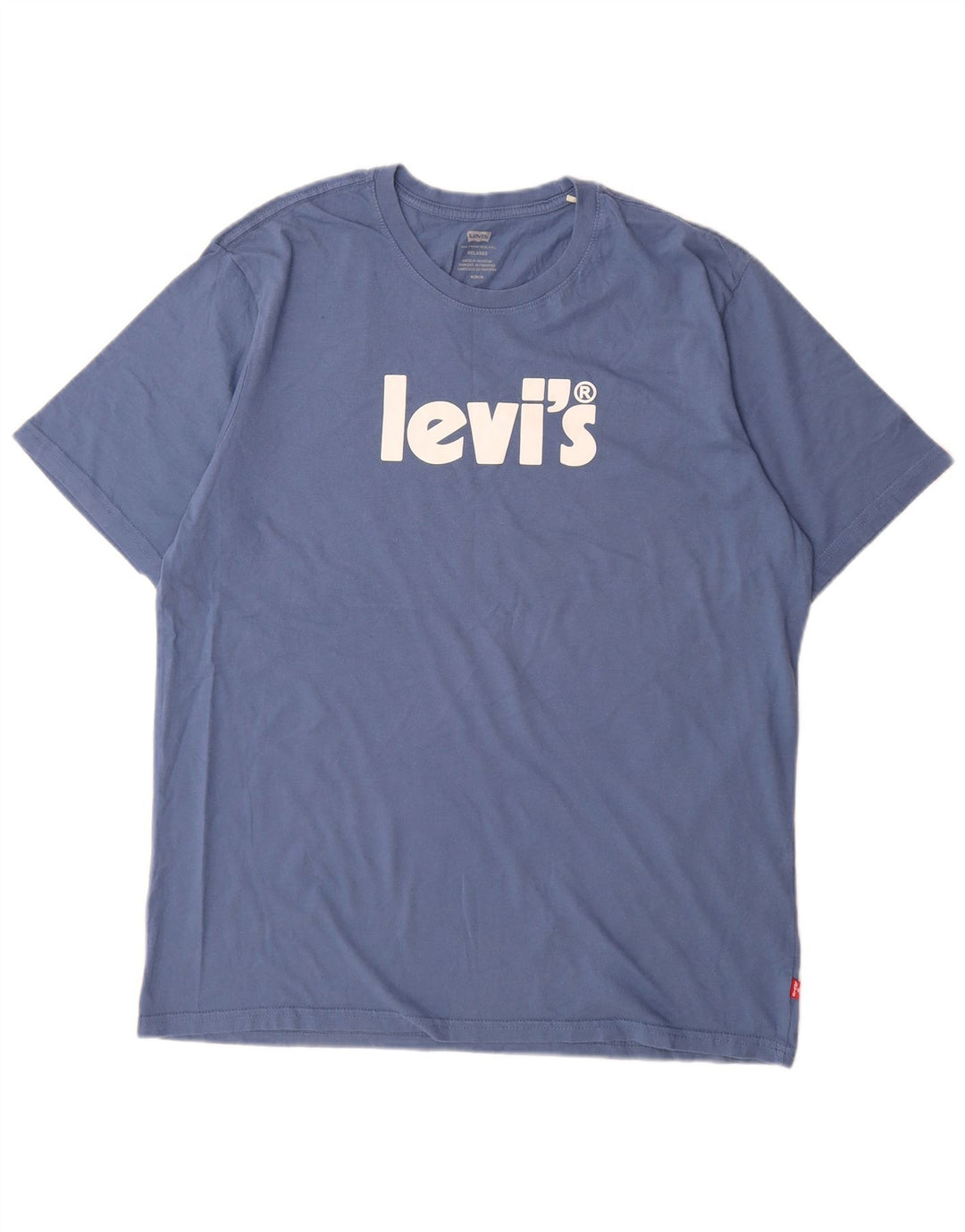 Levi's Camiseta con gráfico de ajuste relajado para hombre Top de algodón azul medio