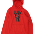 NIKE Sudadera con capucha gráfica para hombre, jersey de algodón rojo mediano