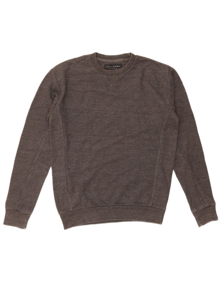 ZARA Hombre Sudadera Jumper Small Gris Algodón