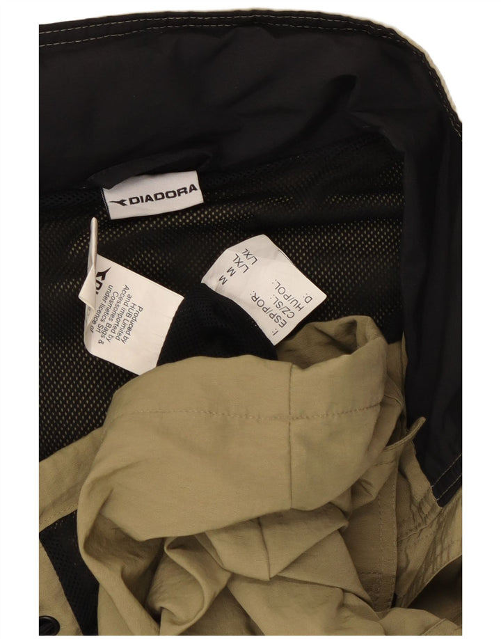 Diadora Chaqueta impermeable con capucha para hombre UK 40 Large Caqui Poliamida