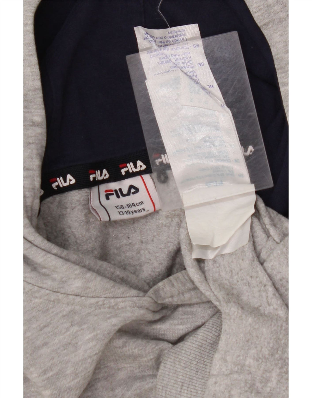 FILA Sudadera con capucha gráfica para niños 13-14 años Algodón gris