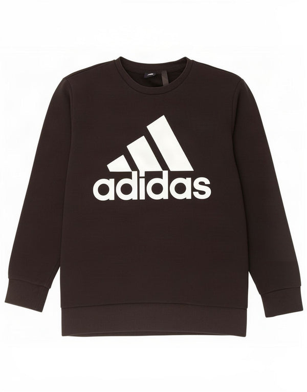 Adidas Hombre Sudadera Gráfica Jumper Grande Algodón Negro