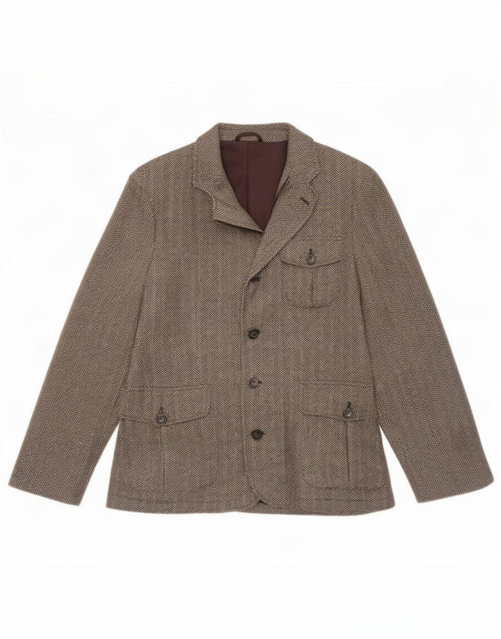Chaqueta Blazer para hombre Benetton ES 38 Marrón Medio Espiga