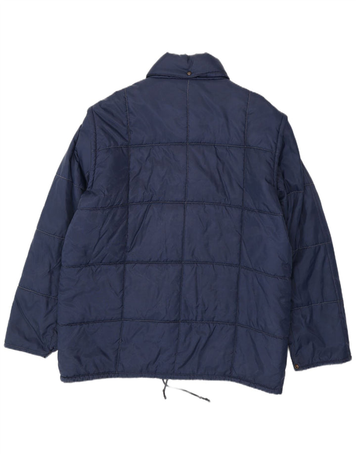 Vintage hombres chaqueta acolchada Reino Unido 42 XL azul marino