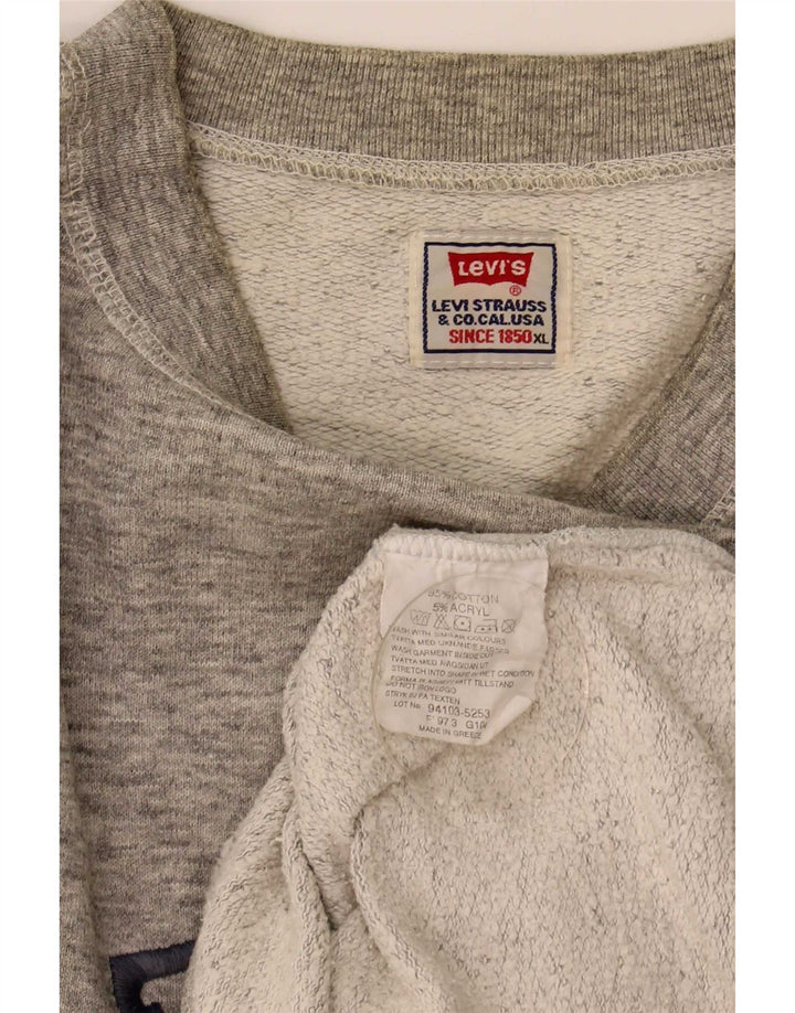 Levi's Hombre Sudadera Gráfica Jumper XL Algodón Moteado Gris