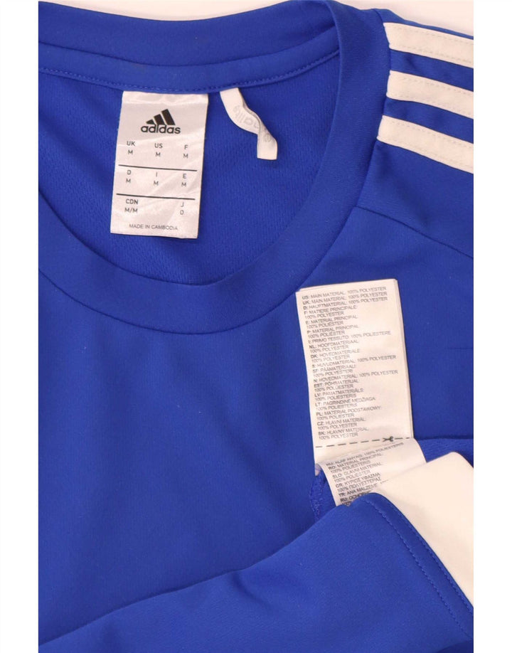 Adidas Hombre Climalite Camiseta Top Azul Medio Colorblock Poliéster