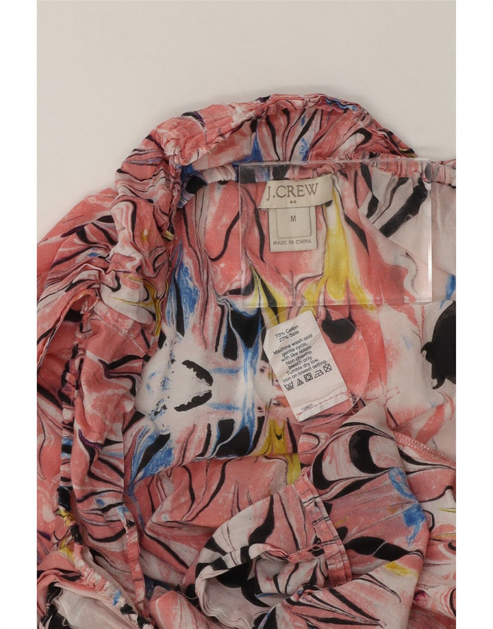 J. CREW Womens Abstract Pattern Crop Off Shoulder Top UK 14 Medium Pink Vintage J. Crew and Second-Hand J. Crew from Messina Hembry 