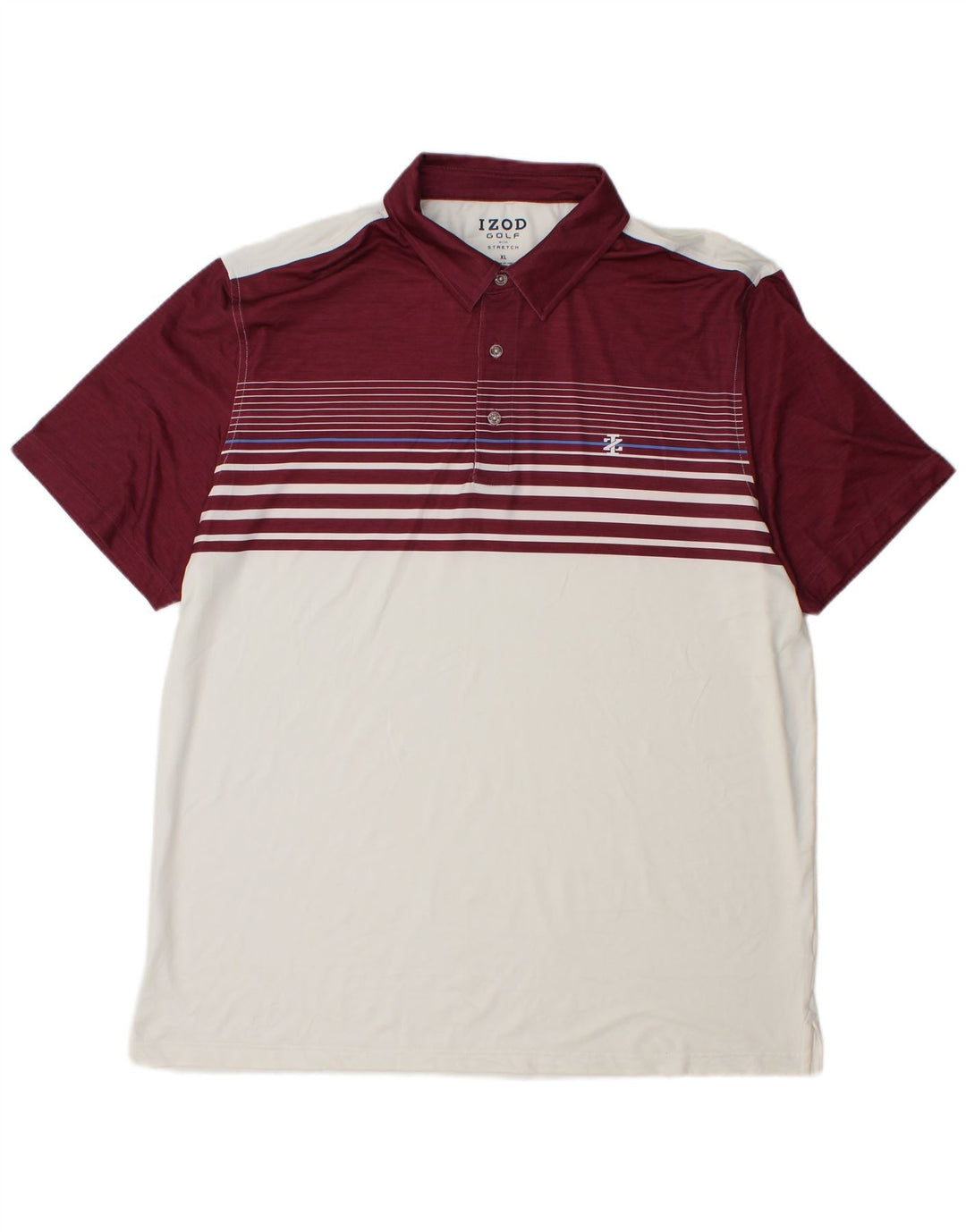IZOD Polo Hombre XL Blanco Colorblock Poliéster