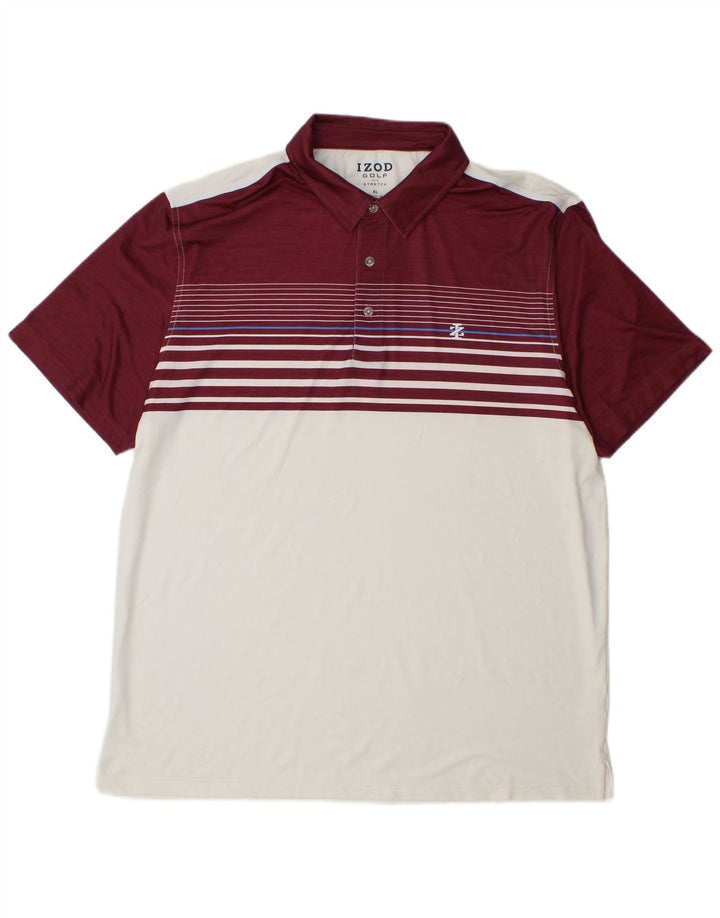 IZOD Polo Hombre XL Blanco Colorblock Poliéster