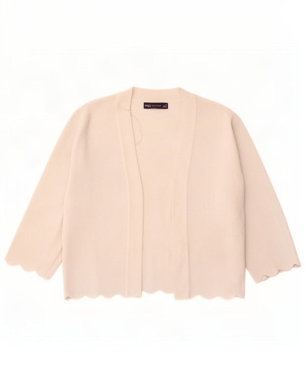 Marks & Spencer Suéter tipo cárdigan de manga 3/4 para mujer UK 40 Medium Off White