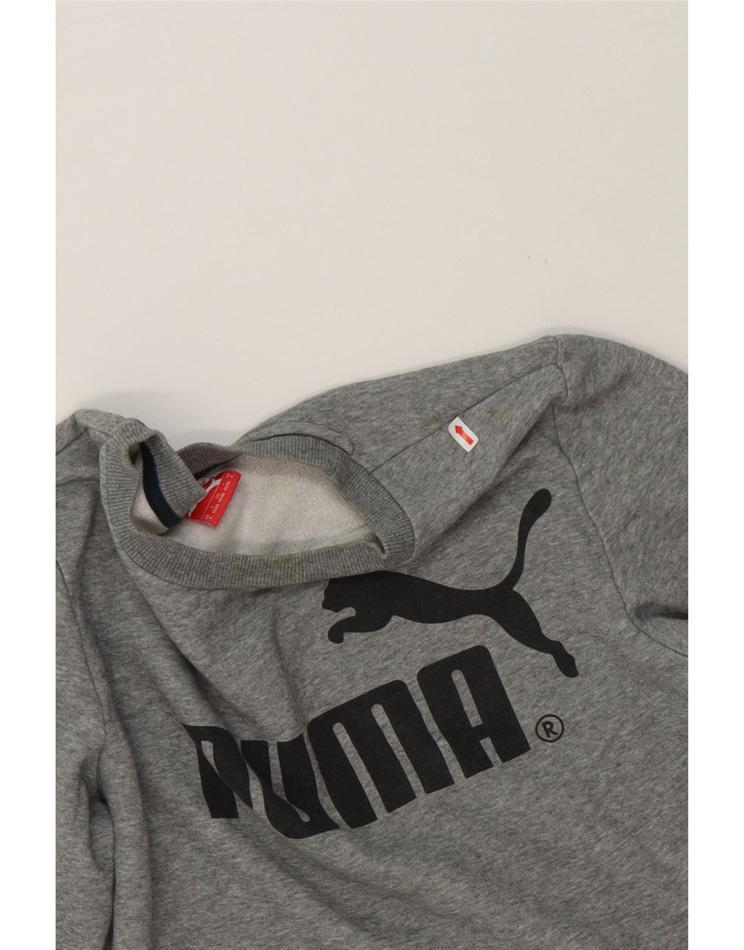 PUMA Mens Graphic Sweatshirt Jumper Small Grey Cotton Vintage Puma and Second-Hand Puma from Messina Hembry 