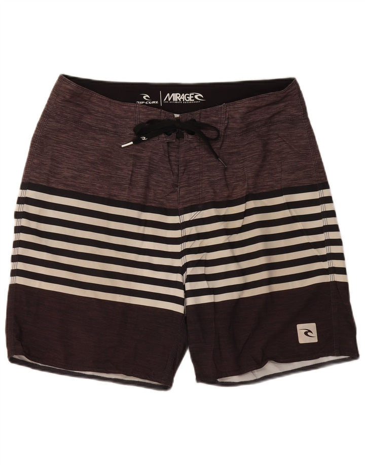 Rip Curl Mens Mirage Bañador Shorts Poliéster A Rayas Gris Medio
