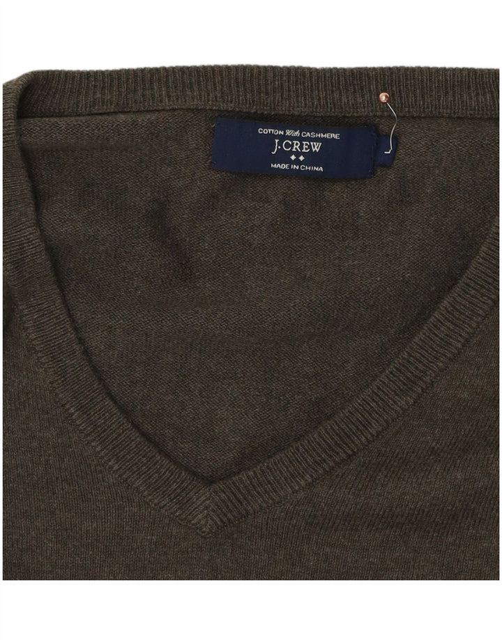 J. CREW Jersey con cuello en V para hombre de algodón caqui grande