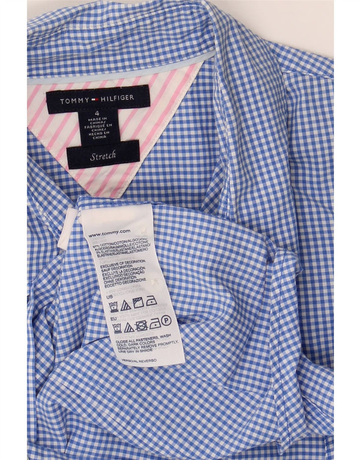 Tommy Hilfiger Camisa para mujer US 4 Small Blue Gingham Cotton