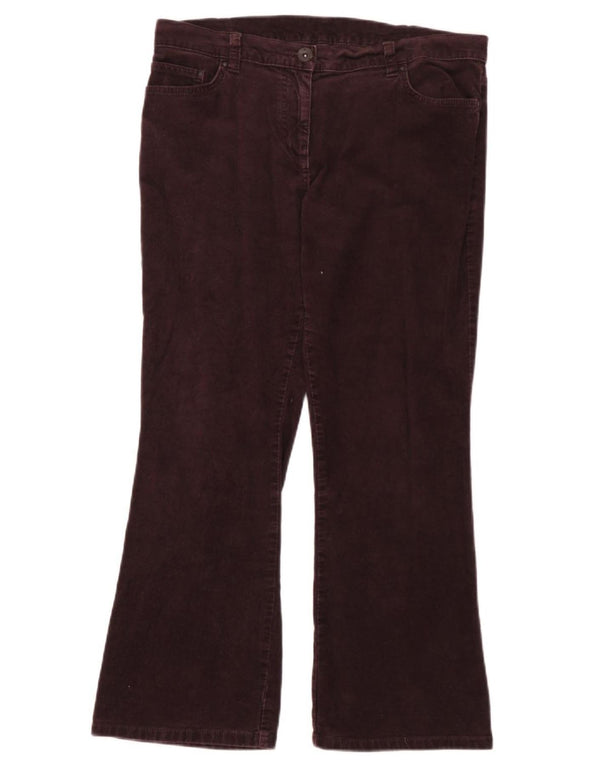 Marks & Spencer Pantalones de pana para mujer UK 40 Large W32 L26 Borgoña