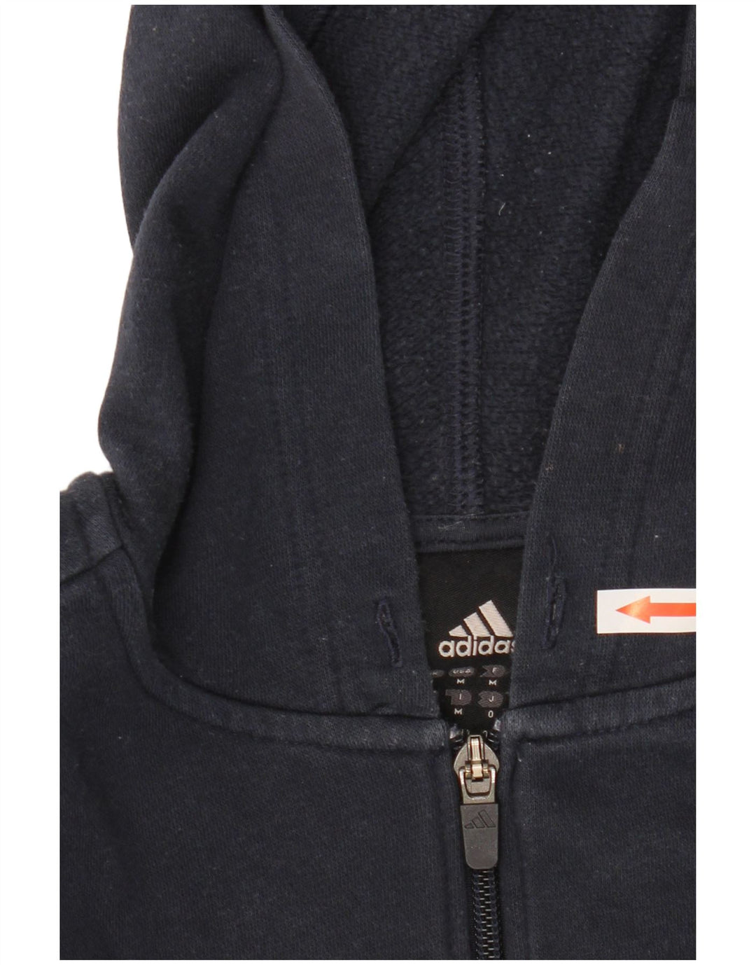 Adidas Hombre Zip Sudadera Con Capucha Suéter Medio Azul Marino Algodón
