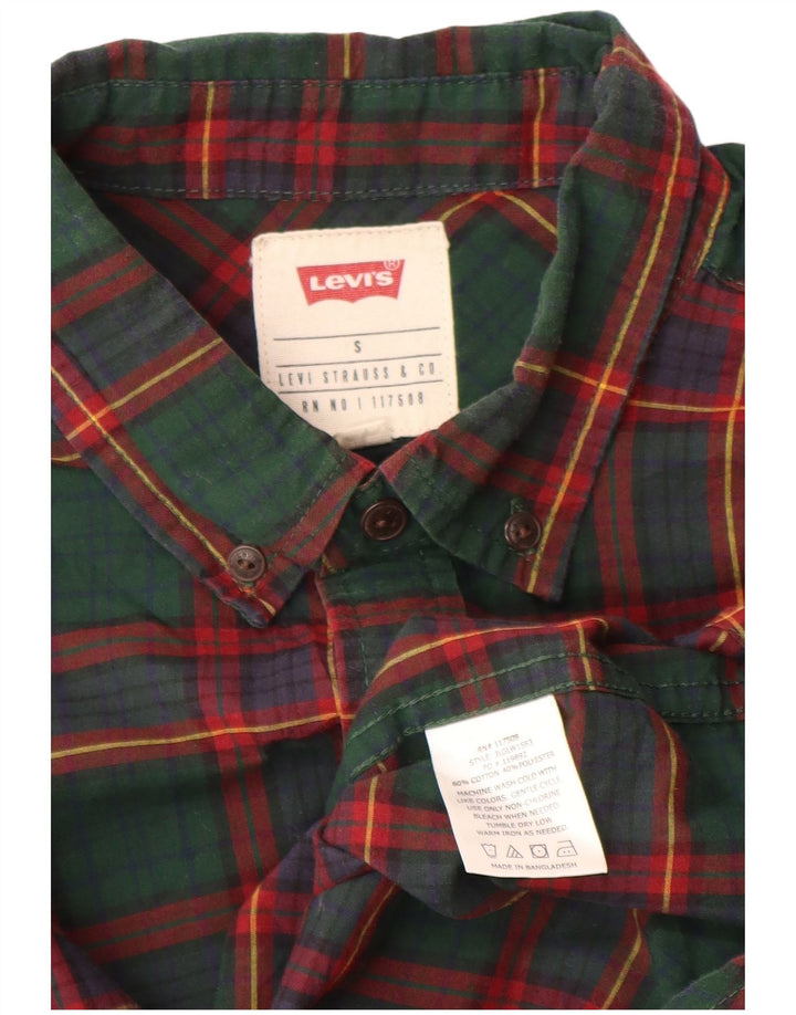 Camisa Levi's Hombre Pequeño Algodón A Cuadros Verdes