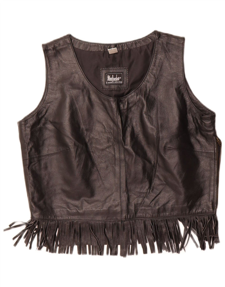 WOODPECKER Top corto de colección casual para mujer EU 42 Cuero negro mediano