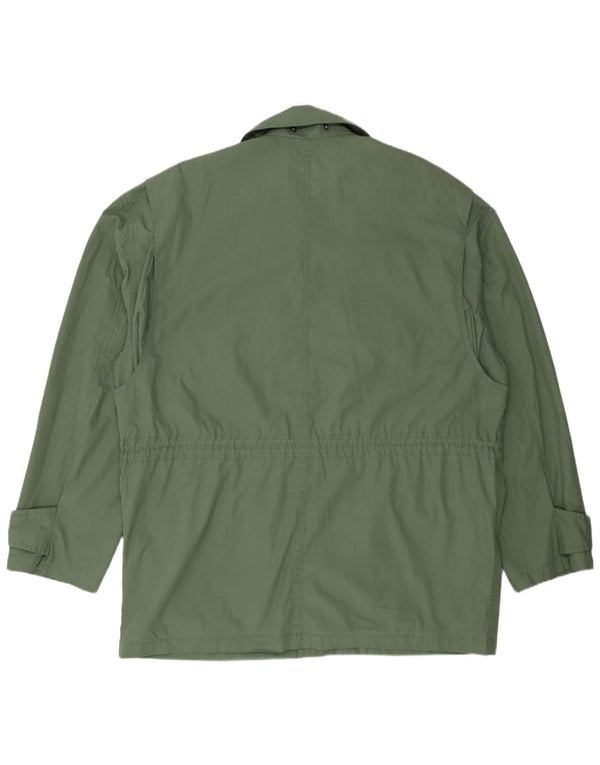 Chaqueta utilitaria vintage para hombre Reino Unido 42 XL Poliéster verde