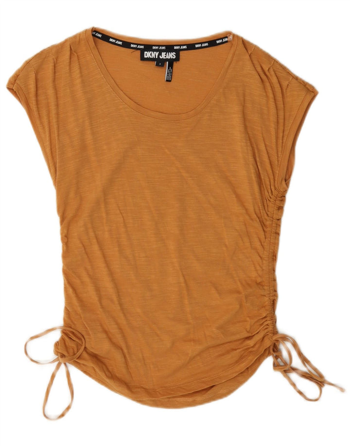 Dkny Blusa para mujer Top UK 10 Small Brown Moteado