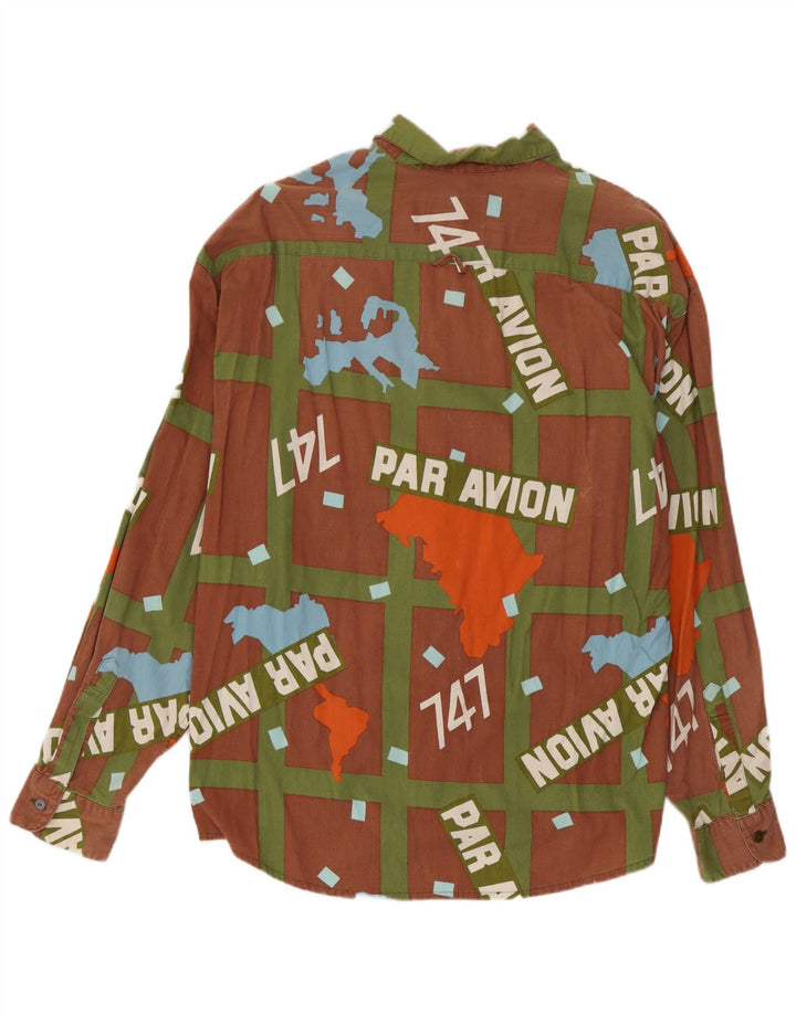Par Avion Camisa gráfica para hombre Cuadros marrón medio