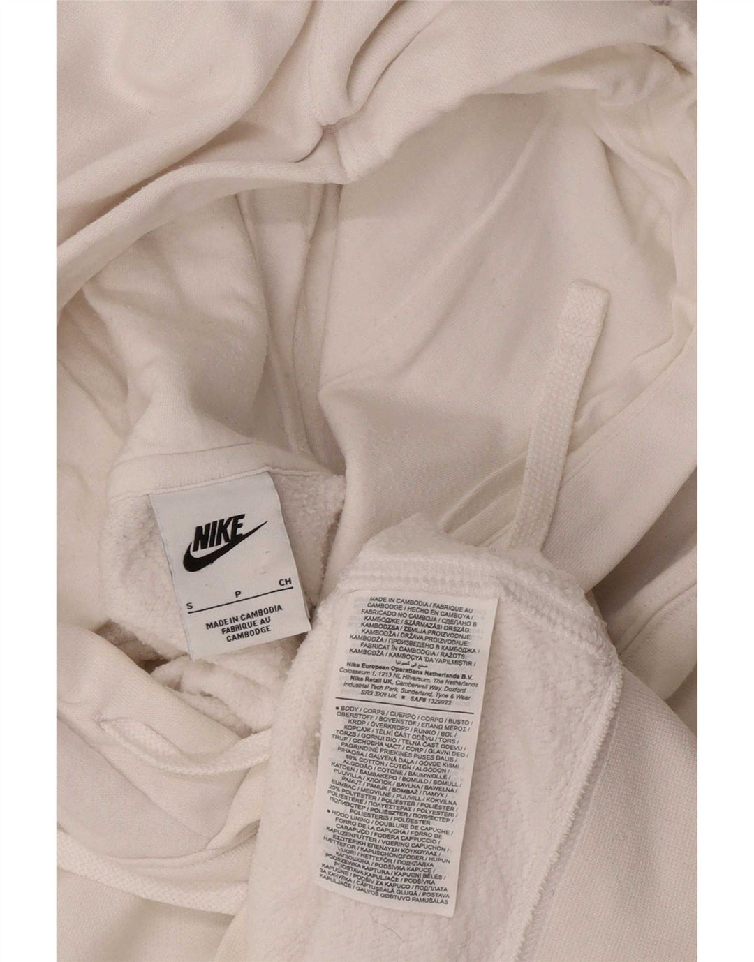 Nike - Sudadera con capucha para hombre, talla pequeña, algodón blanco