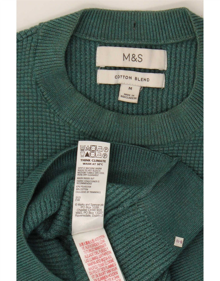 Marks & Spencer Jersey de cuello redondo para hombre Poliéster verde medio