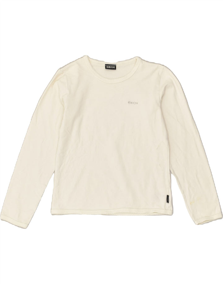 GEOX Girls Top Long Sleeve 8-9 Years Off White Cotton | Vintage Geox | Thrift | Second-Hand Geox | Used Clothing | Messina Hembry 