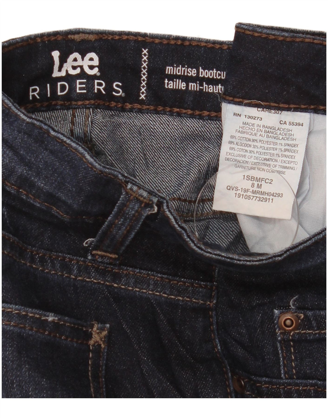 Lee Jeans Riders de talle medio para mujer, talla 8, mediana, W31, L32, azul marino