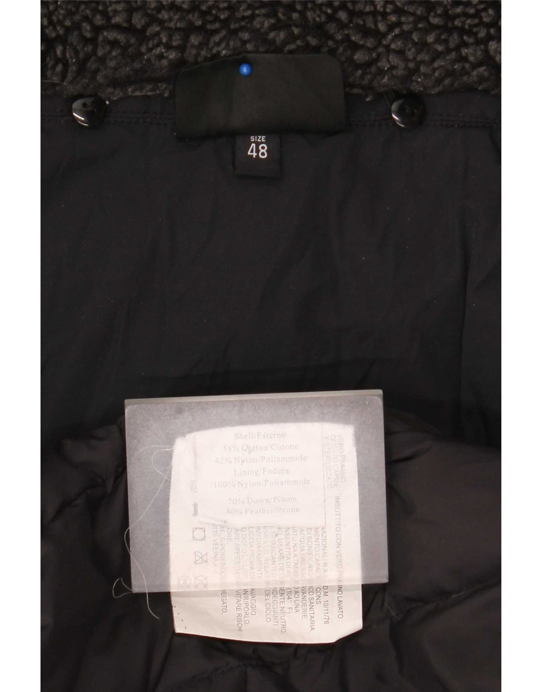 Canadiens Chaqueta acolchada con capucha para hombre IT 48 Mediana Algodón negro