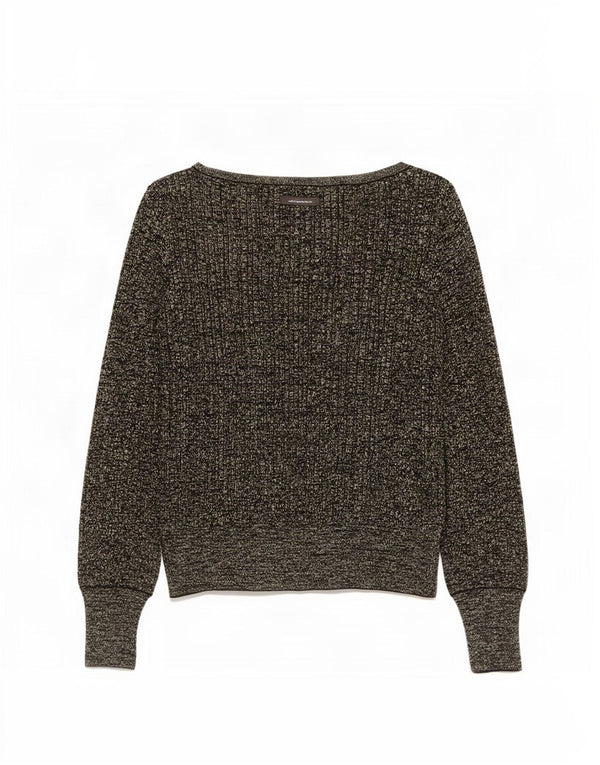 Marks & Spencer Suéter tipo jersey con cuello barco para mujer UK 40 Viscosa negra mediana