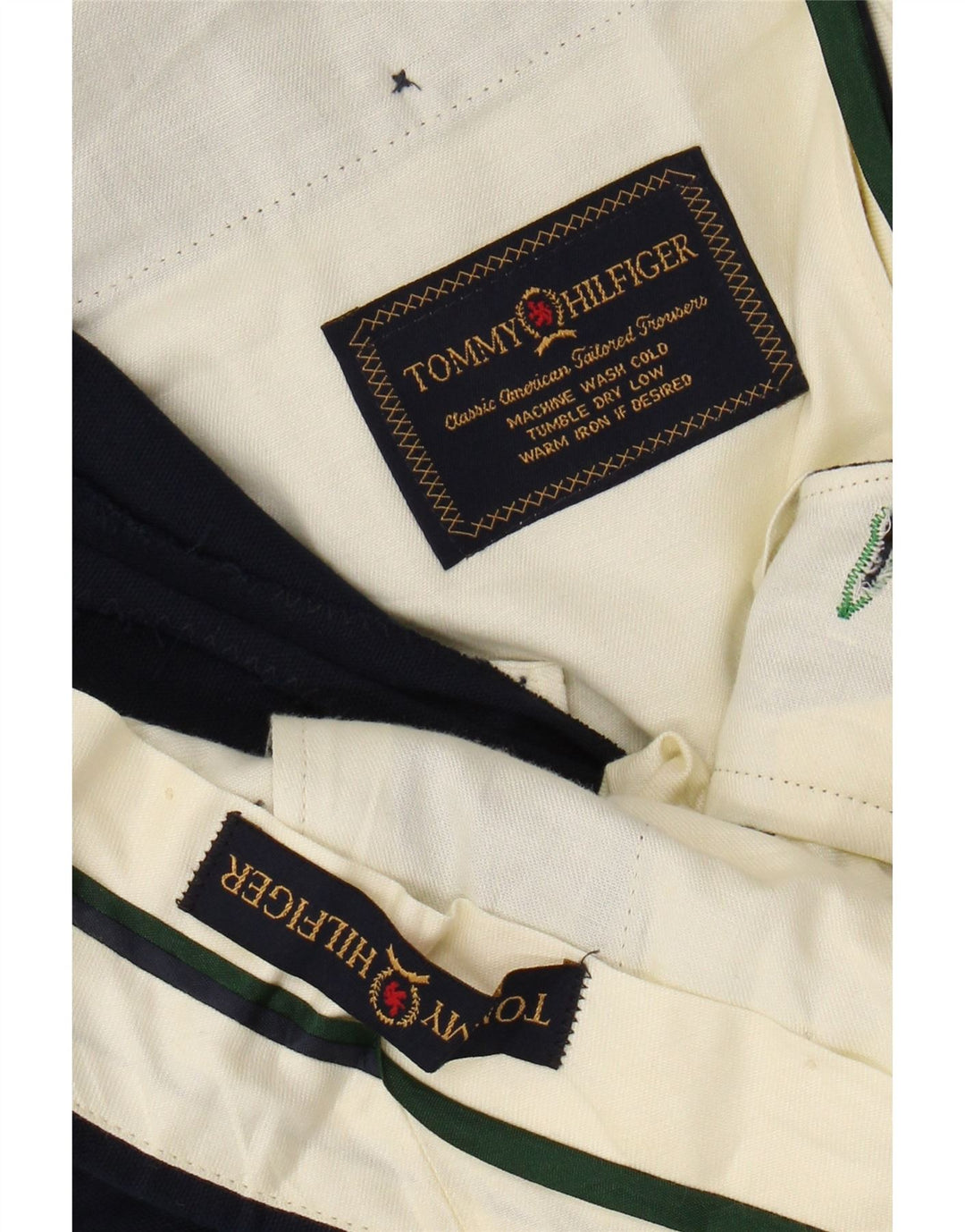 TOMMY HILFIGER Pantalón chino con pinzas para hombre W38 L29 Azul marino